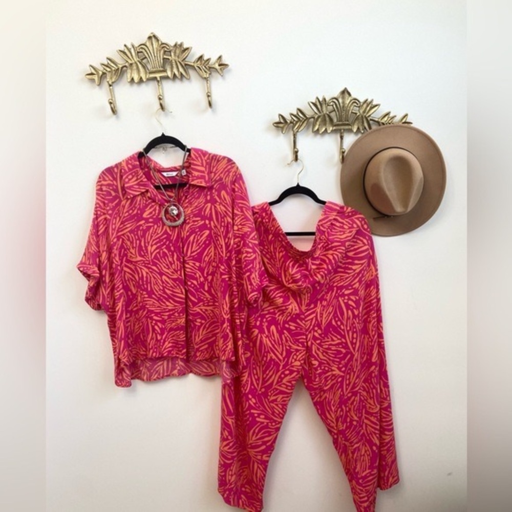 Boho chic lounge set XXL top kimono pit 28" | 29" pant waist 36" | 38"